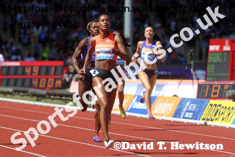 Womens 400 metres, IAAF Diamond League, Birmingham. Photo: David T. Hewitson/Sports for All Pics